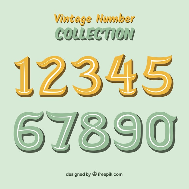 Free Vector vintage number collection