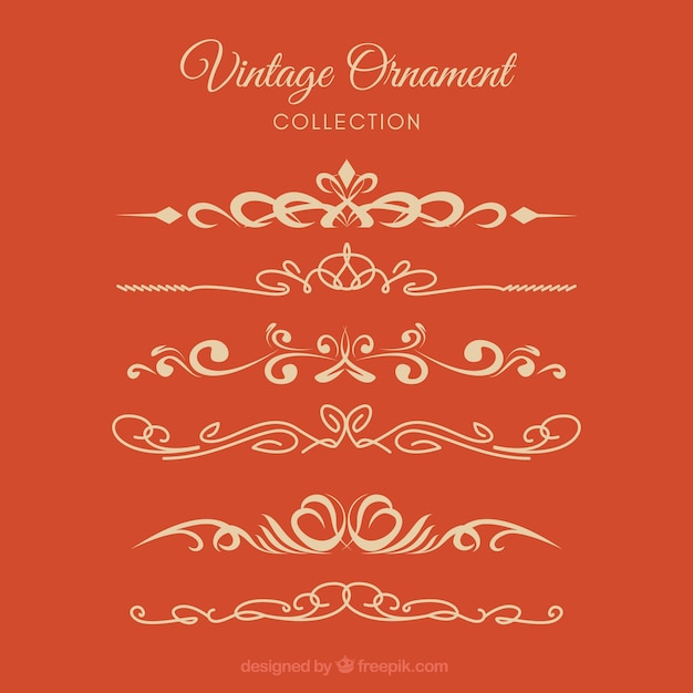 Free Vector vintage ornament collection with elegant style