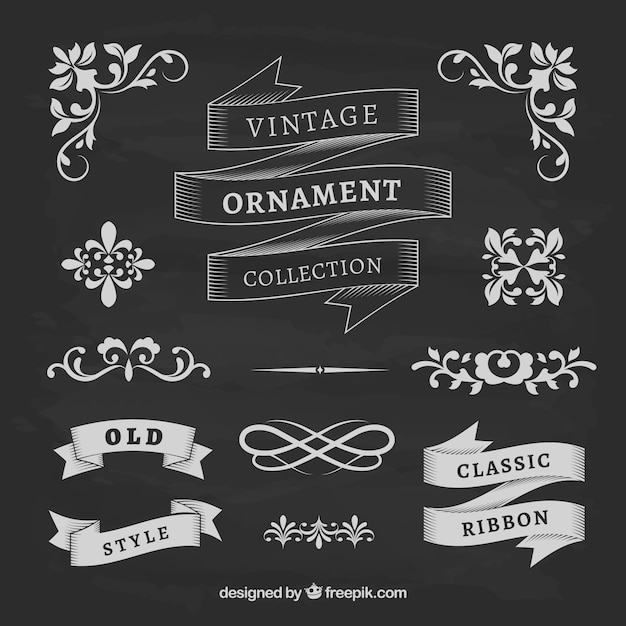 Free Vector vintage ornament collection