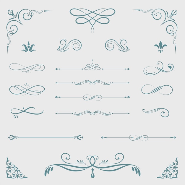 Free Vector vintage ornamental design elements