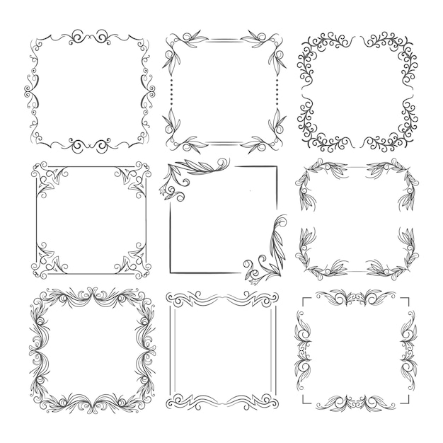 Free vector vintage ornamental frame collection