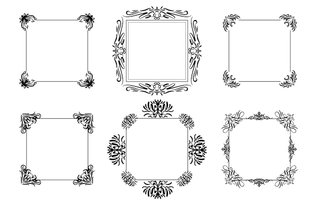 Free vector vintage ornamental frame set