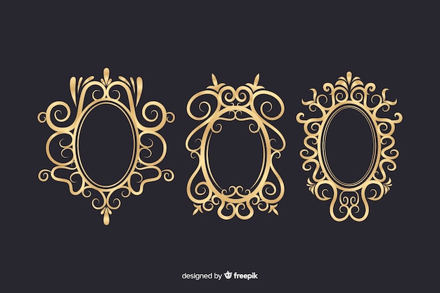 Free Vector vintage ornamental logos pack