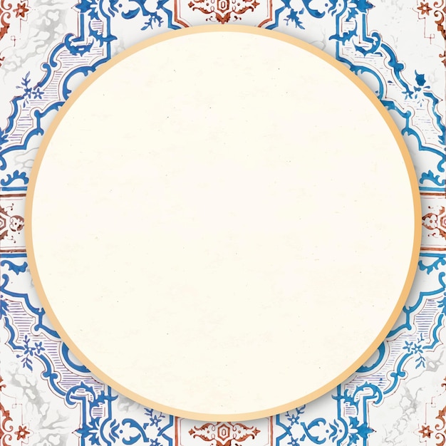 Free Vector vintage ornamental round frame