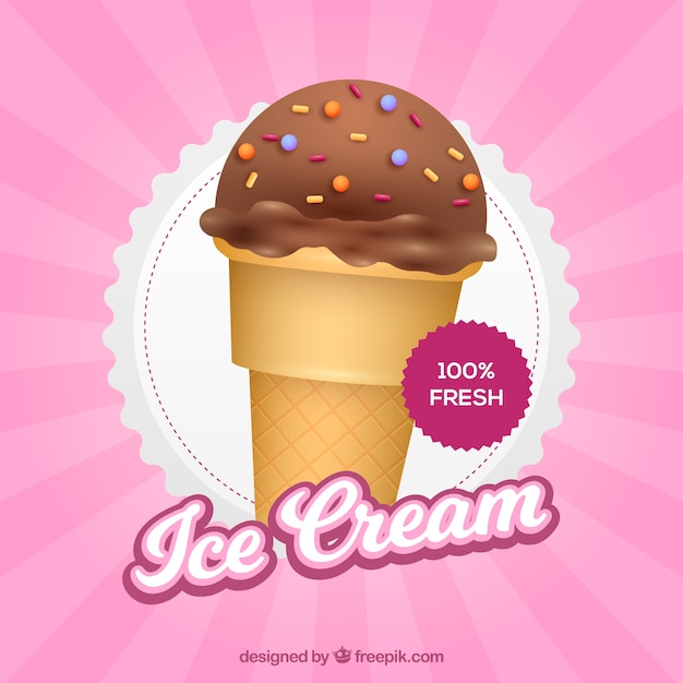 Free Vector vintage pink background with chocolate ice cream