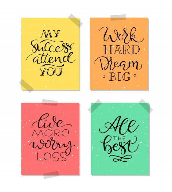 Free vector vintage poster with motivation quote on abstract background