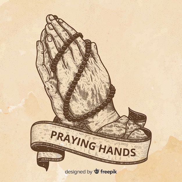 Free vector vintage praying hands background