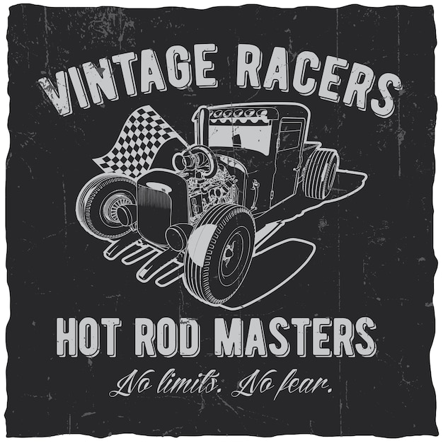 Free Vector vintage racers label