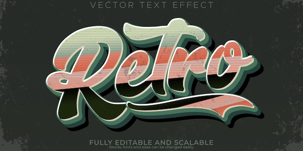 Free Vector vintage retro text effect editable 80s and old text style