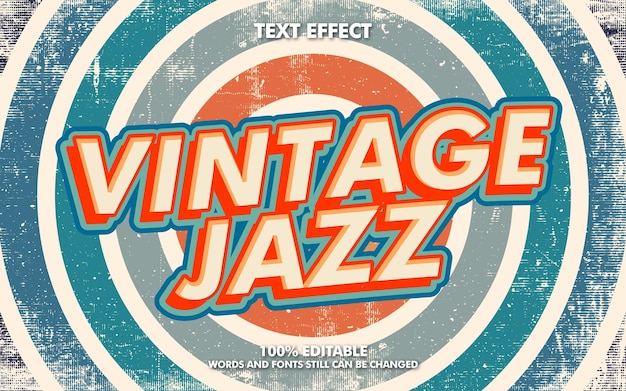 Free Vector vintage retro text effect with retro background