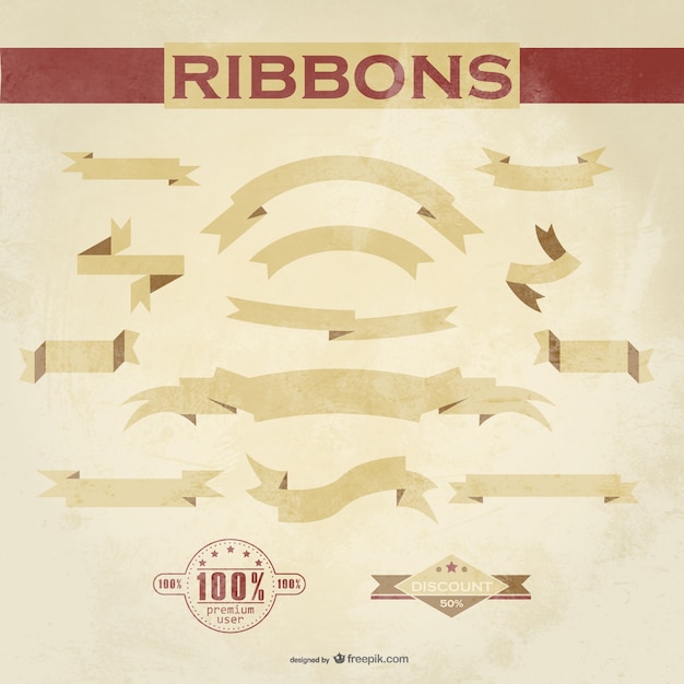 Free Vector vintage ribbons collection