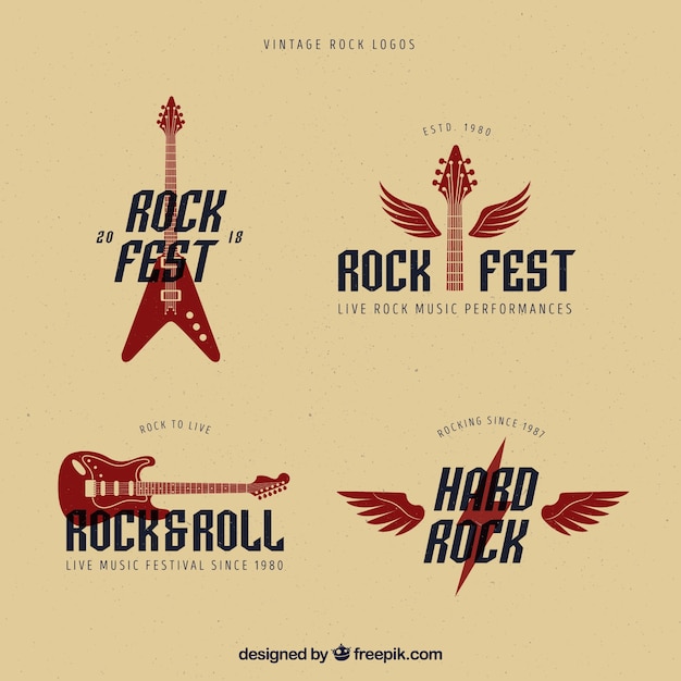 Vintage rock logo collection