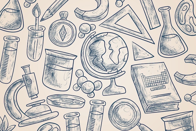 Free Vector vintage science education background style