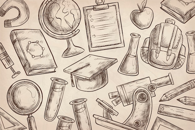 Free Vector vintage science education background