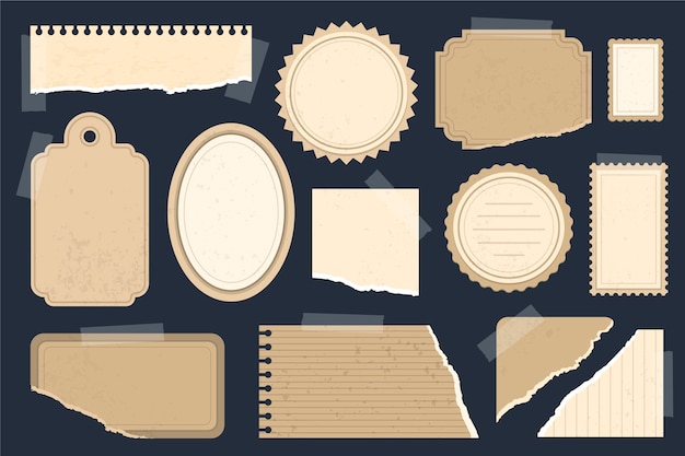 Free vector vintage scrapbook paper collection