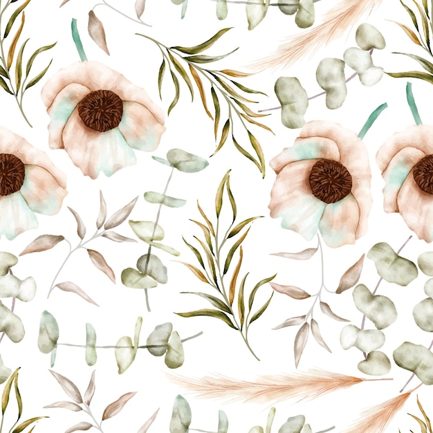 Free Vector vintage seamless pattern floral