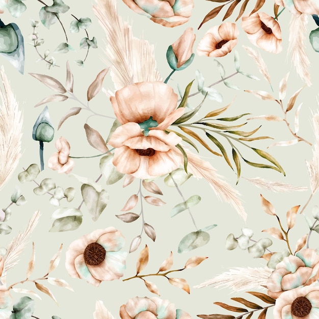 Free vector vintage seamless pattern floral