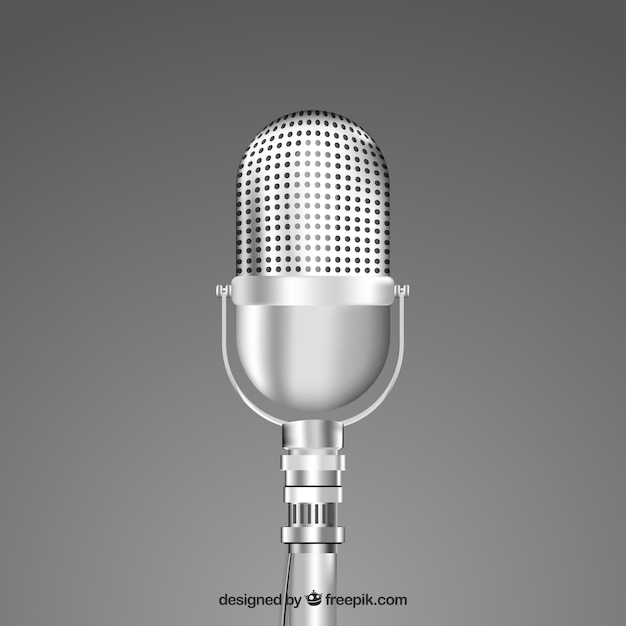 Free vector vintage silver microphone