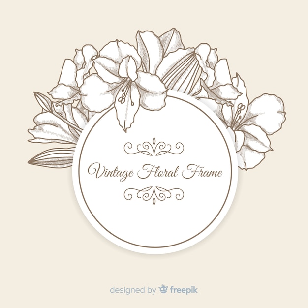 Vintage spring floral frame