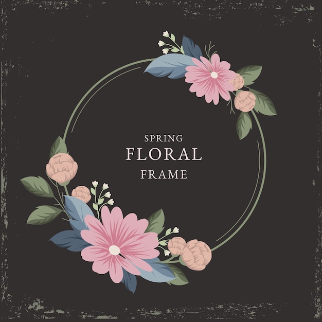 Free vector vintage spring floral frame