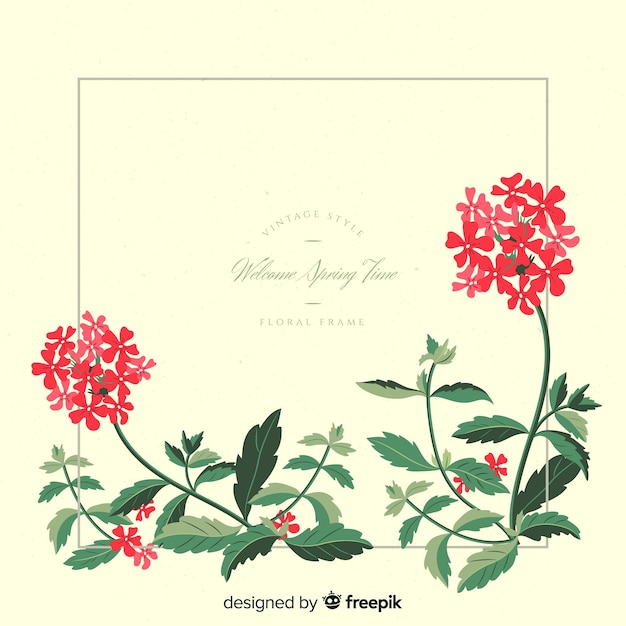 Free Vector vintage spring floral frame