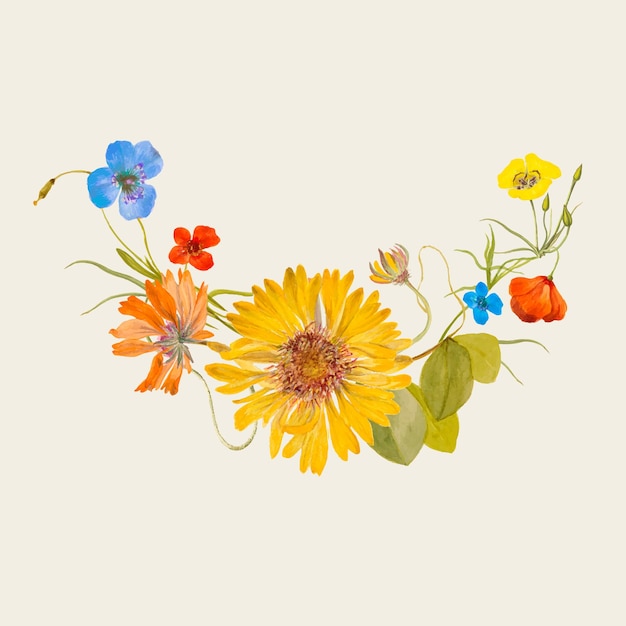 Free Vector vintage spring flower illustration, remixed from public domain artworks