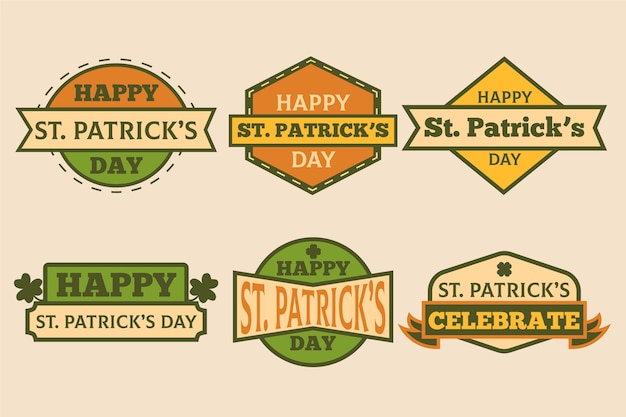 Free Vector vintage st. patricks day badge collection