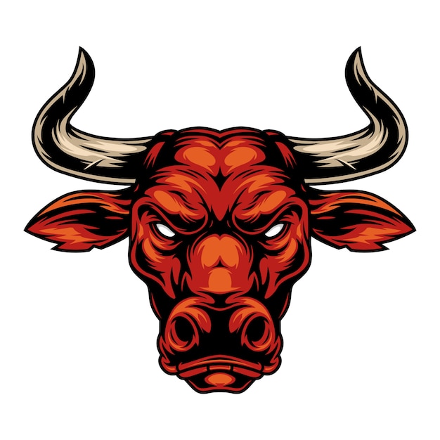 Free vector vintage strong red bull head