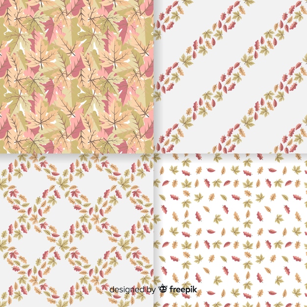 Free Vector vintage style autumn pattern collection