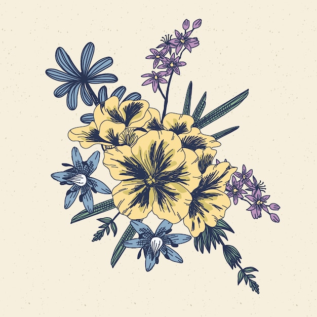 Free Vector vintage style floral bouquet