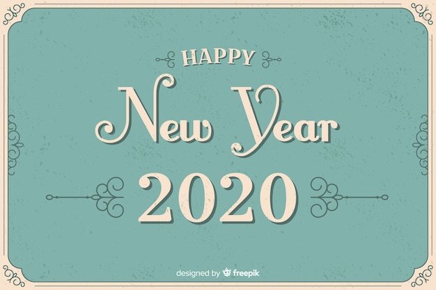 Vintage style new year 2020