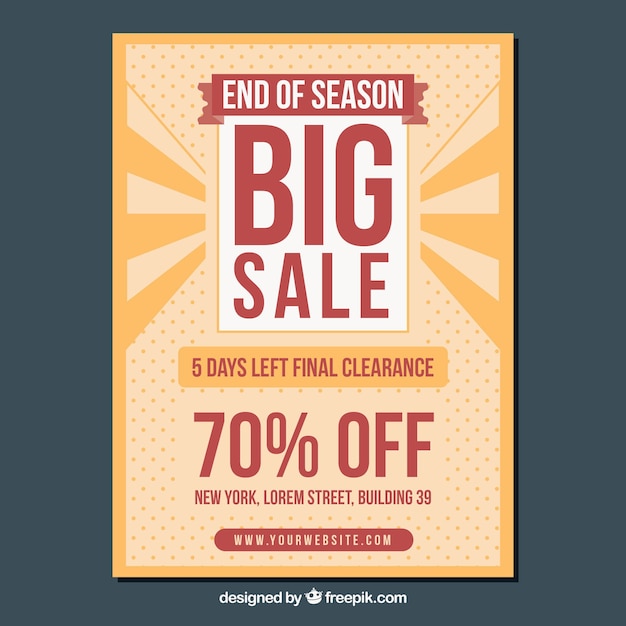 Free Vector vintage style sales brochure