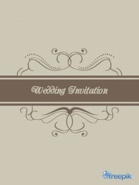 Free Vector vintage style wedding invitation