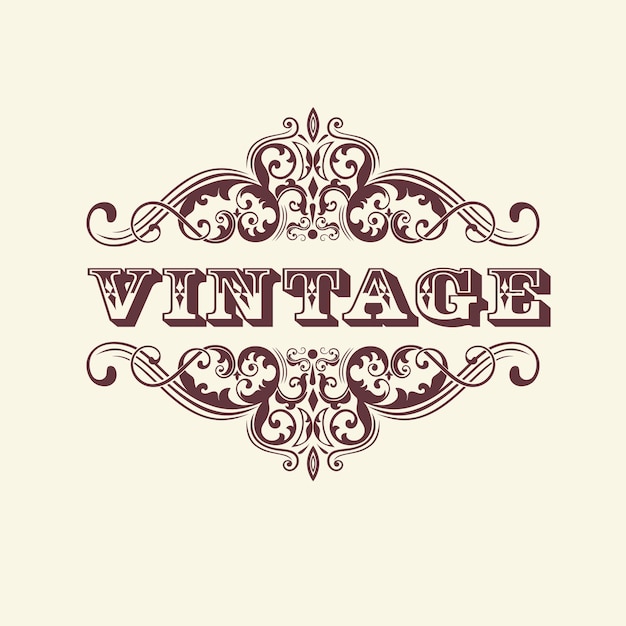 Free Vector vintage styled sign. with floral elements. elegant element for invitation card design.