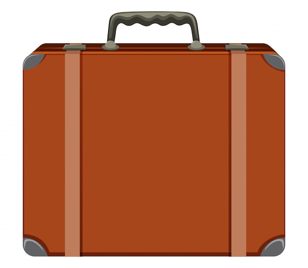 Free Vector a vintage suitcase on white background