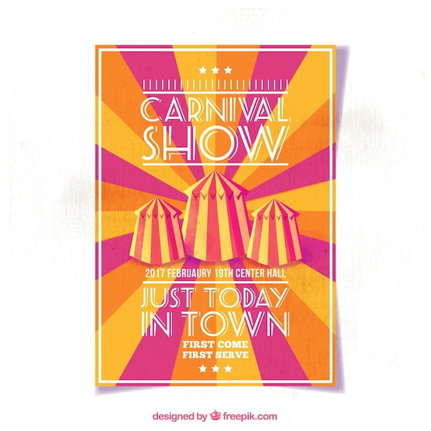 Free vector vintage sunburst circus brochure