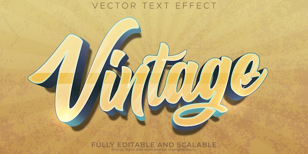 Free Vector vintage text effect editable retro and old text style