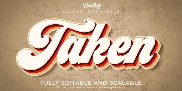 Free Vector vintage text effect editable retro and old text style