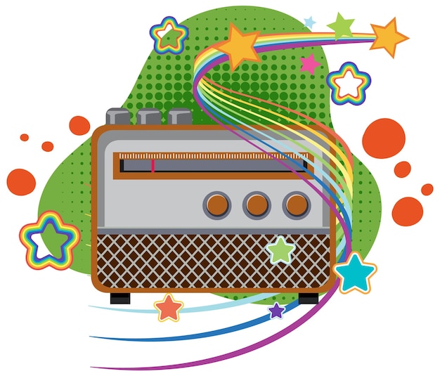 Free vector vintage transistor radio cartoon