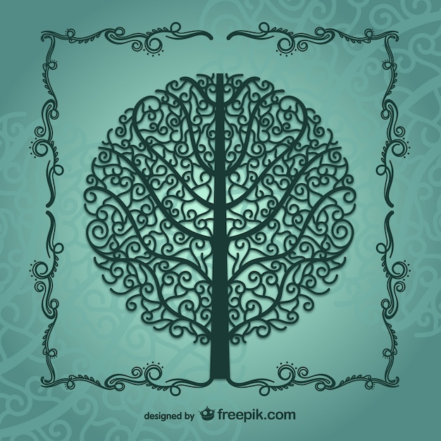 Free Vector vintage tree silhouette