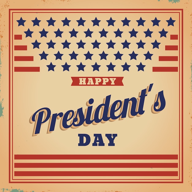 Free Vector vintage united states flag president's day