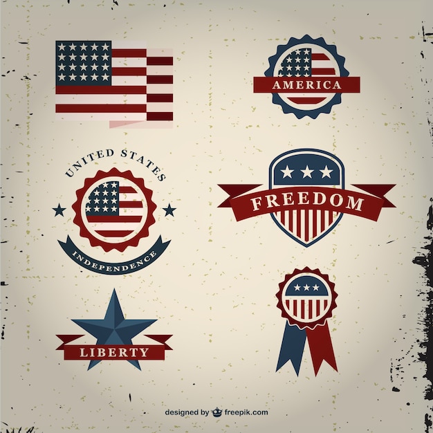 Free vector vintage usa badges set