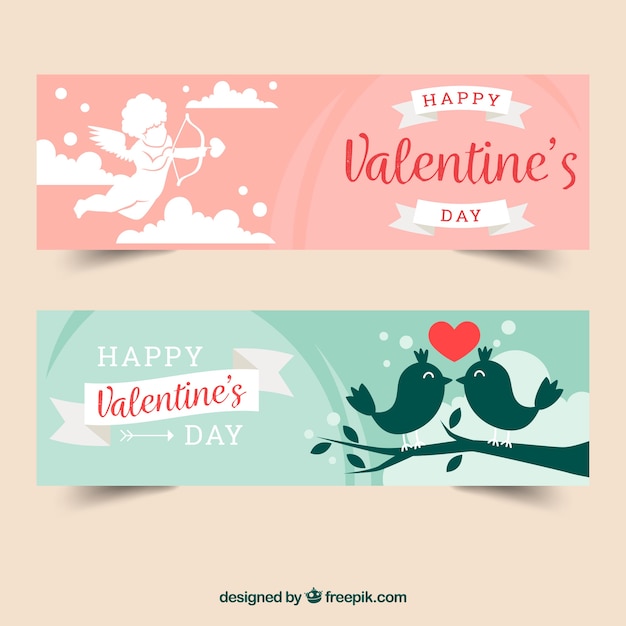 Free Vector vintage valentine's day banner 