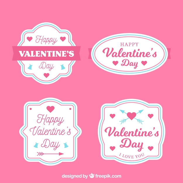 Vintage valentine's day label/badge collection