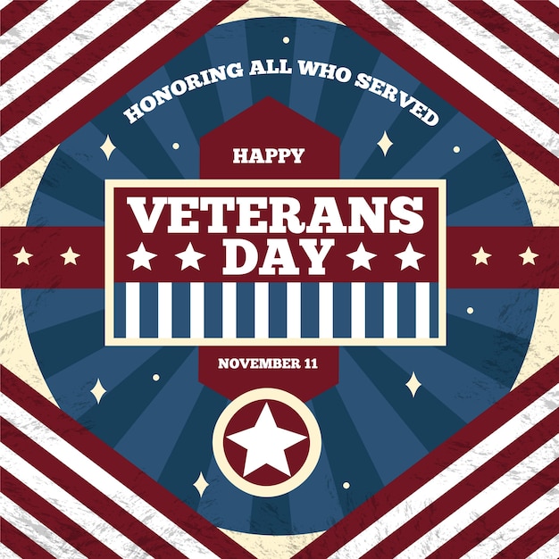 Free Vector vintage veterans day concept