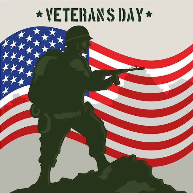 Free vector vintage veterans day design