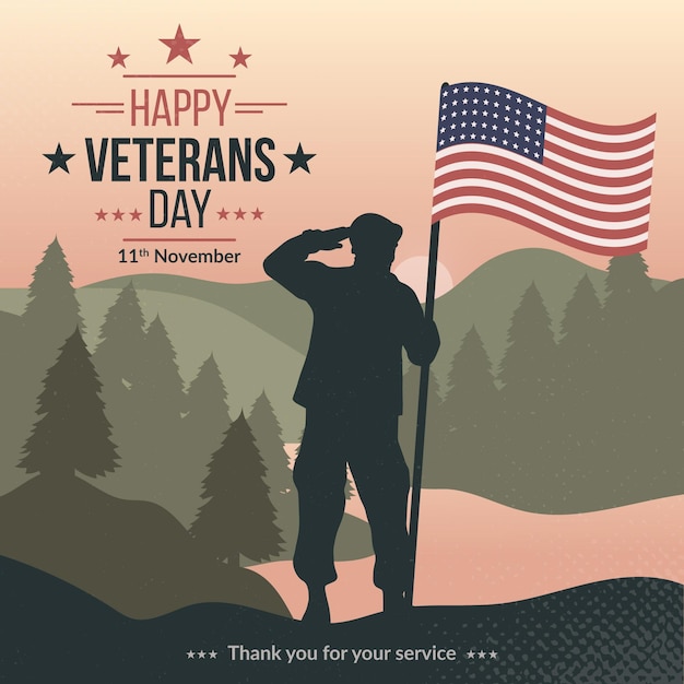 Free Vector vintage veterans day