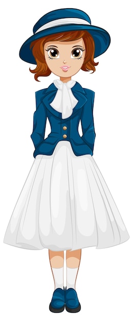 Free Vector vintage victorian outfit on western girl