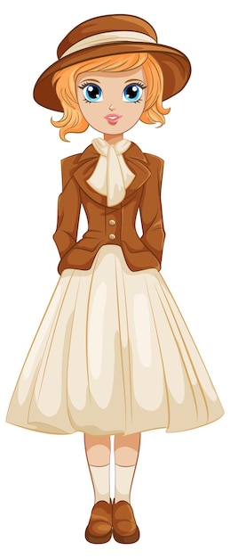 Free Vector vintage victorian outfit on western girl