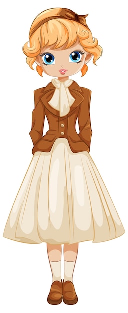 Free Vector vintage victorian outfit on western girl